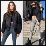 💕LF CARMAR💕 Black Oversized Mesh Bomber Jacket Size M Photo 1