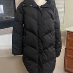 Universal Standard ‎ J. Crew Chevron Puffer Coat large black winter EUC Photo 10