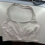 Amazon  white ribbed open back sports bra Photo 0