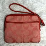 Coach Pink Signature Canvas Wristlet w/ Card Slot Photo 1