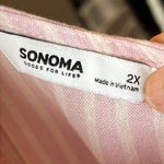 Sonoma Pink & White Stripe Linen Tiered Ruffle Boho Maxi Dress Size 2X NWT Photo 9