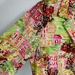 Vintage Bright City Scape Blazer 14 Petite Green Size 14P Photo 3