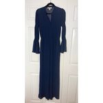 MICHAEL Michael Kors Navy Long Sleeve Flowy Relaxed Jumpsuit Elastic Waist Small Blue Photo 2