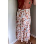 Hayden  pull on Floral tiered boho Skirt Orange and Blue size large Photo 10