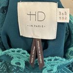 HD in Paris Anthropologie NWT Teal Lace Peacock Blouse Top Short Sleeve Petite Photo 9