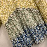 Davi & Dani  oversized floral v-neck dolman sleeve colorful boho feminine tunic r Photo 3