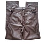 H:ours Melody Vegan Leather Hip Cutout Pants Dark Brown Size Medium - NWOT Photo 6