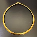 Vintage Unsigned Gold Tone 7mm Omega Chain 16” Choker Statement Necklace 25g. Photo 1