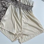 She & Sky Jumpsuit Animal Print Wide Leg High Neck Halter Black Taupe Cream Photo 12