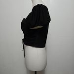 Buckle Haute Mode Black Puff Sleeve Lace Up Corset Crop Top XL Bohemian Whimsigoth Photo 2