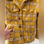 Driftwood Anthro  Ryan Plaid Sherpa Shirt Jacket Women’s S Yellow Multi Photo 2