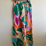 CHRISTIAN SIRIANO New York Colorful Linen Pants Size SMALL Abstract Print Green Photo 5