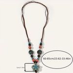 Bohemian Ethnic Style‎ Handmade Beads Ceramic Necklace Adjustable up to 26” Photo 8
