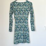 BP NWT Green Floral Knit Long Sleeve V-Neck Sustainable Dress - Size: XXS Photo 6