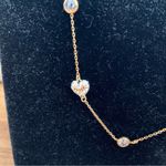 Juicy Couture Silver Pave Crystal and Heart Charm Gold Tone Chain Necklace NWT Photo 4