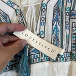 Lovestitch  White Embroidered Bohemian Peasant Blouse Size Small NWT #0451-LA Photo 3
