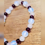 Handmade Natural Garnet Rose Quartz Opalite Crystal stretch bracelet Photo 2