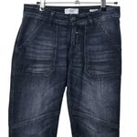 Closed Womens Francesca Moto Cropped Jeans Black Size 24 Zip Fly Denim ALTERED Photo 1