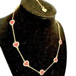 Kate Spade New  NY Red Enamel stationary Heart Necklace in Gold Photo 0