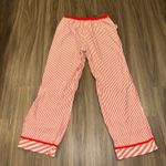 PINK - Victoria's Secret  Pajama Pants Medium Red White Striped Sleep‎ Lounge Photo 5