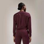 FIGS Cornelia FORMx Crewneck Scrub Top in Burgundy, Size Large Photo 7