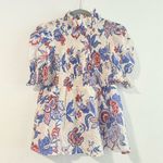 Tuckernuck Cream Heirloom Floral Short Sleeve Rowen Blouse Size L Photo 6