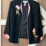 Jessica Howard Vintage  Black and Pink Blazer with Floral Accents.P2P 24” SIZE 16 Photo 1