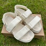 Stradivarius  beige adjustable double strap slip sandals in size 7 Photo 9