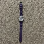 Geneva Platinum women’s vintage purple/silver crystal‎ adjustable rubber watch Purple Photo 2