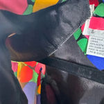 Floral Vintage 100% Belted Silk Dress with pleated skirt lined with shoulder pad Size 4 Photo 4