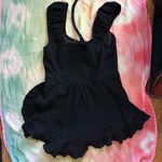 Forever 21  Black Ruffle Lace Paneling Milkmaid Romper Photo 5