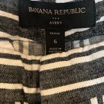 Banana Republic Factory Avery Women's Striped Linen Cotton Blend Pants Black Size 6P Photo 4
