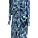 KITRI Lennox Blue Check Ruched Shirt Dress Size US 12 / UK 16 Photo 1