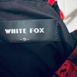 White Fox Boutique  Floral Ruffle Mini Dress Tie Front Black Red Size S Photo 2