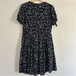 🦋 Black White Floral Mini Dress Stretch Comfy Casual Spring XL XXL Photo 1