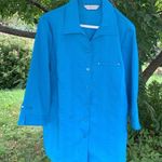 Allison Daley turquoise button down shirt XL Photo 0