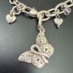 Brighton Retired Vintage Power of Pink Butterfly Charm Breast Cancer Bracelet Photo 8