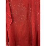 Fireworks Scarf Wrap Womens One Size Red Metallic Sheer Evening Shawl Holiday Photo 4