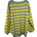 Free People Links Oversized Chunky Knit Sweater Grey Yellow Stripe Size Medium Photo 6