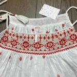 Free People  Eternal Love Embroidered Top in White & Red Large Photo 3