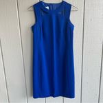 Akris Punto  Cobalt Blue Cutout Shoulder Knit Sheath Dress US 8 Photo 2