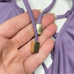 Shade & Shore  purple lavender low back v-neck tie up swimsuit Photo 5