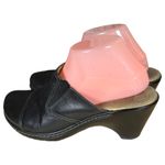 Softspots Black Leather Chunky Heel Mules Women's Size 8.5 Photo 5