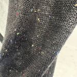 Entro  tie waist sheer v-neck pullover sweater black color dots L casual Photo 2