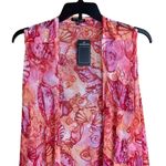 New Ava & Grace Mesh Costal Print Swim Coverup Vest Size 1X Pink Photo 2
