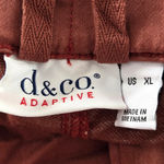 Denim & Co . Adaptive Comfy Knit Slim Ankle Wheelchair Pant Size XL NWT Rich Rust Photo 5
