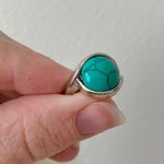 Boutique “Dixie” Southwestern Blue Turquoise Silver Ring 6.5 Cowgirl Maximalist Photo 10