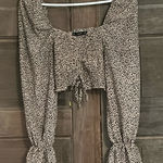 Hesperus  LONG SLEEVE ANIMAL PRINT‎ CROPPED  TOP SIZE MEDIUM Photo 0