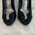 Michaelangelo  size 8 m black‎ heels pumps with sparkly accent at toes peep toe Photo 2