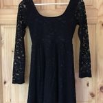 𝅺LUNACHIX scoop neck long sleeve floral lace dress size small Photo 6